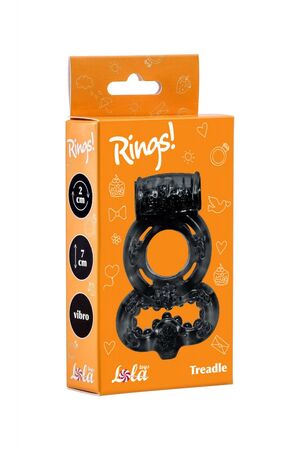 Чёрное эрекционное кольцо Rings Treadle с подхватом